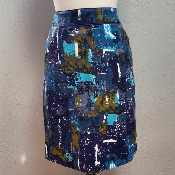 2/$30 Anthropologie Tabitha Watercolor Skirt - Picture 3 of 5